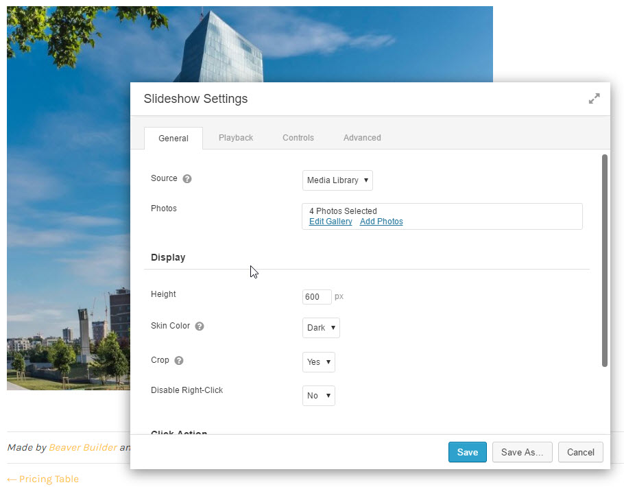 Slidshow Settings slideshow module settings example
